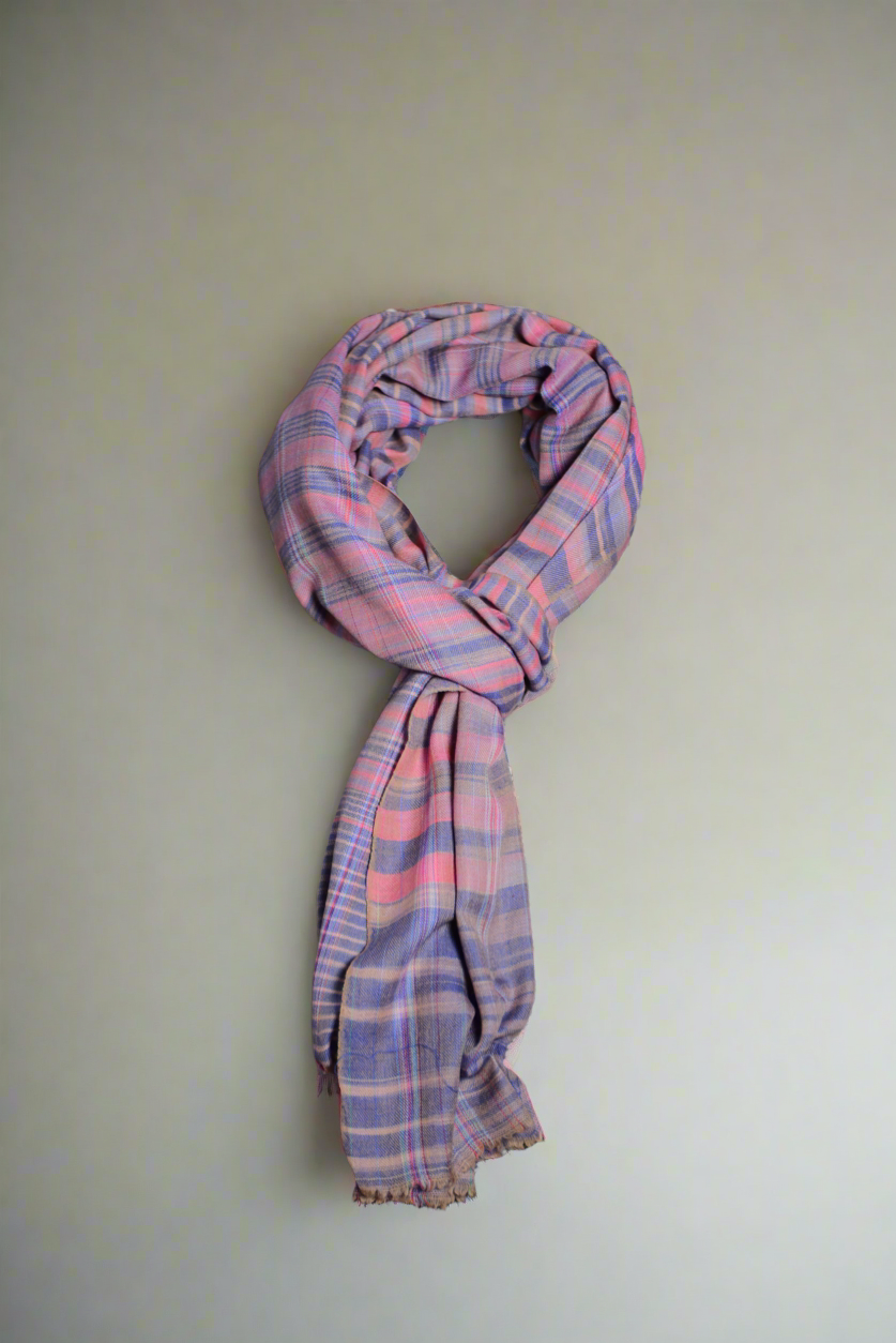 Purple Striped Cashmere wrap-PSCW03