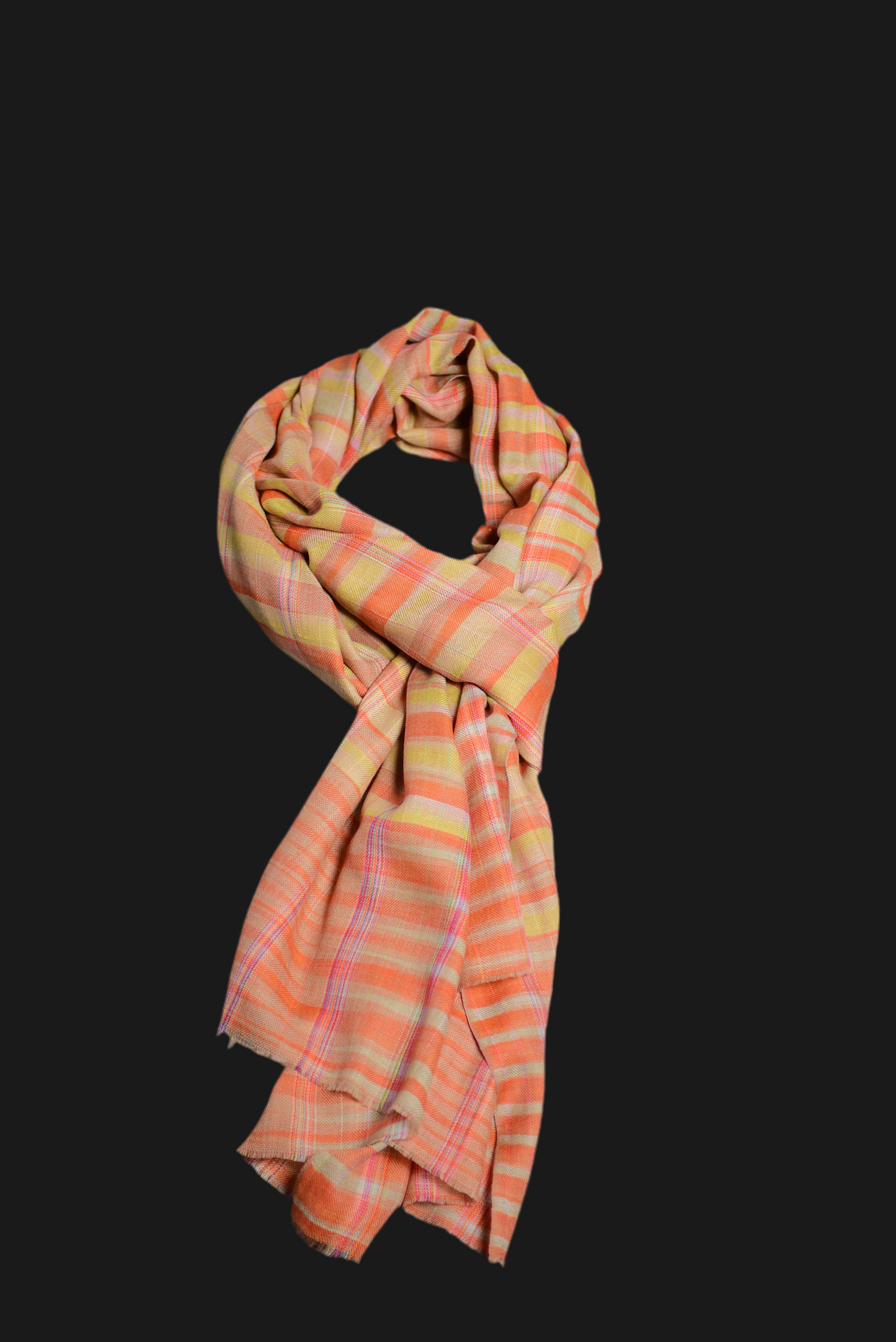 Gingham Check Kaleidoscopic Cashmere Wrap-GCKC09