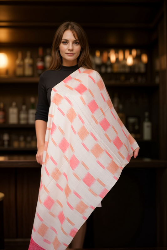 Multicolored Ikat Cashmere Wrap-MICW10